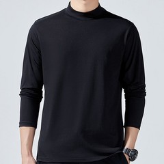 Mens Activewear Turtleneck Casual Long Sleeve Pullover Shirt Tops Undershirt