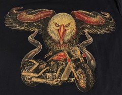 Heads Or Tails Mens Size 2XL Shirt Eagle Motorcycle Rhinestone Studded Biker