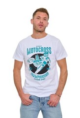 Mens Motocross Print Short Sleeve 100% Cotton T-Shirt ZY12 OFFERA A TEMPO