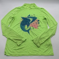 Lands End Long Sleeve T-shirt Men XL Green Graphic Print Logo ..#35482