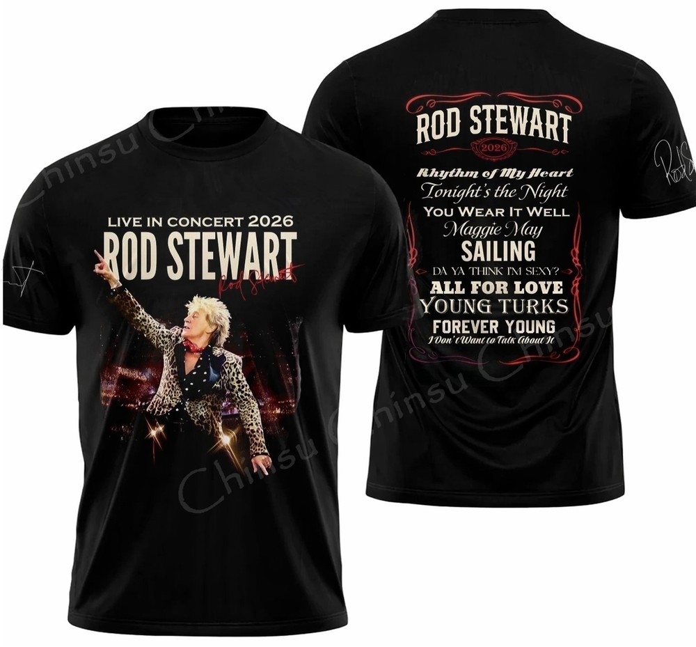 Rod Stewart Live In Concert 2026 T-Shirt All Size, Gift For Fan