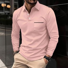 Mens Casual Shirts Grandad Long Sleeve Smart Work Business Golf Solid Tops