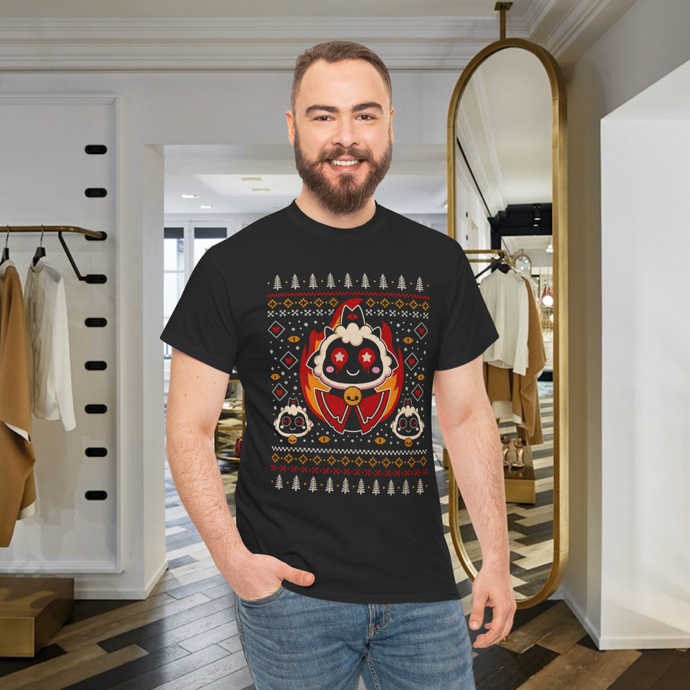 Cute Gothic Lamb Ugly Christmas Sweater Holiday Graphic T-Shirt