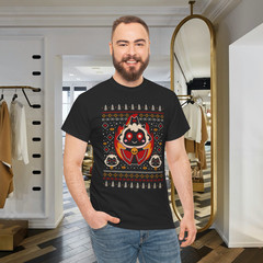 Cute Gothic Lamb Ugly Christmas Sweater Holiday Graphic T-Shirt