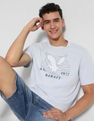 American Eagle Graphic T-shirt Mens M Gray Casual Weekend Retro 1977 Hawaii NWOT