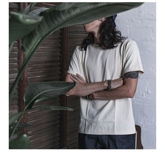NON STOCK Mens Crew Neck Tubular Tee Plain Cotton Vintage TUBE Shirt Casual Tops