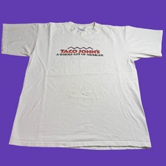 Taco Johns Mens Large Graphic Restaurant Promo Anti Taco Bell T Shirt Y2K Vtg