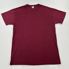 Vintage Russell Athletic Blank Plain T-Shirt Maroon Mens Large 90’s Made In USA