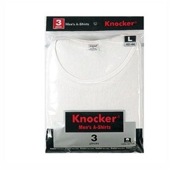 Knocker 3-Pack Mens 100% Cotton Tank Top A-Shirt Classic Undershirt Ribbed White