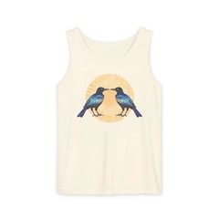 Gorgeous Grackles Block Print Tank Top Bird Lover Wildlife Art