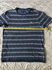 BUFFALO By David Bitton Men’s Striped Blue Shirt Size XL Short Sleeve Crew Neck