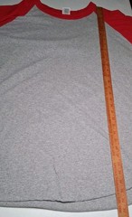 Shaka Active Baseball Shirt Men 3XL Gray Red Raglan Sleeve Sporty