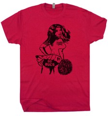 Go Bucs T Shirt Vintage Buccaneers Shirt Football Cheerleader Retro Throwback T