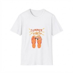 Summer Vibes Flip Flops Bright Sunny Beach Gift For Friends White T-Shirt