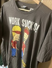 Men’s Beavis and Butthead Work Sucks T-Shirt by MTV