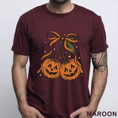 Pumpkin Cherries Autumn Girly Shirt, Halloween Pumpkin Shirt, Fall Theme, 203650