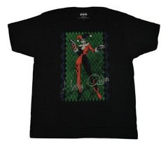 Batman Mens Harley Quinn Ready For Action Pose Black Shirt New XL
