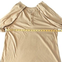 Vustra Premium Organic Cotton Henley Shirt Gilded Beige Mens Size XL Sustainable