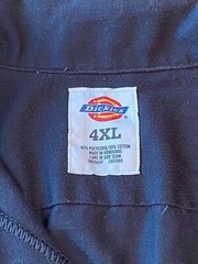 VTG DICKIES MENS SZ 4XL BUTTON UP WORK SHIRT USA PEACE SIGN PATCHES BLOKECORE