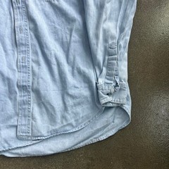 Vintage 90s Pittsburgh Theater Blue Denim Large Button Up Jean Shirt