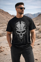 Men’s Ghost Skull Gamer T-Shirt Workout Regular Fit Cotton Tee Summer Streetwear