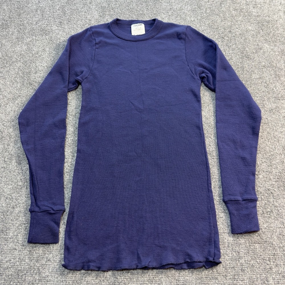 Polyskins Shirt Mens Medium Purple Long Sleeve Ribbed Cuffs By Allen A Made USA