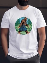 Casual T-Shirts Casual Short-Sleeve T-Shirts, Featuring a Sasquatch Kilt Graphic