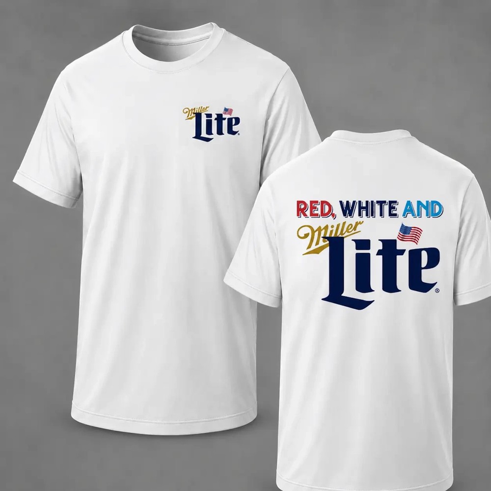 Red White And Lite Graphic T-Shirt, Funny 4th Of July Beer Lover Tee, Patriotic