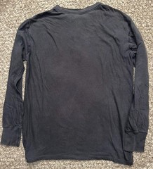 Vintage Duofold Thermal Henley Shirt Large Black Purple Made USA Long Sleeve