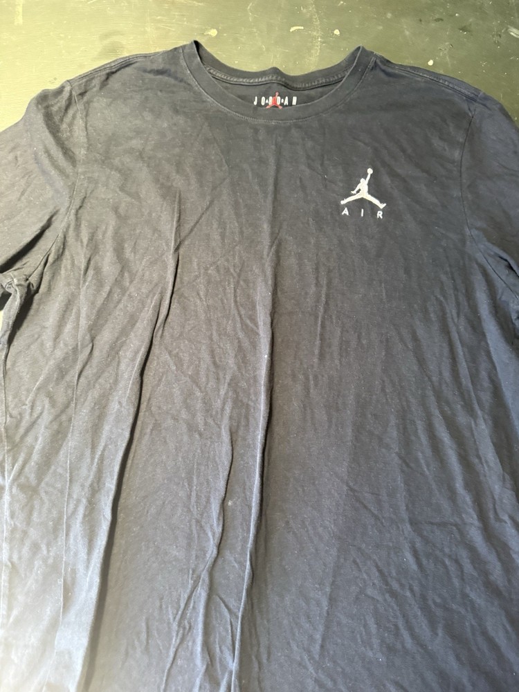 Jordan Men’s XXL Black Air Jumpman Logo Knit T-Shirt Crew Neck Short Sleeve