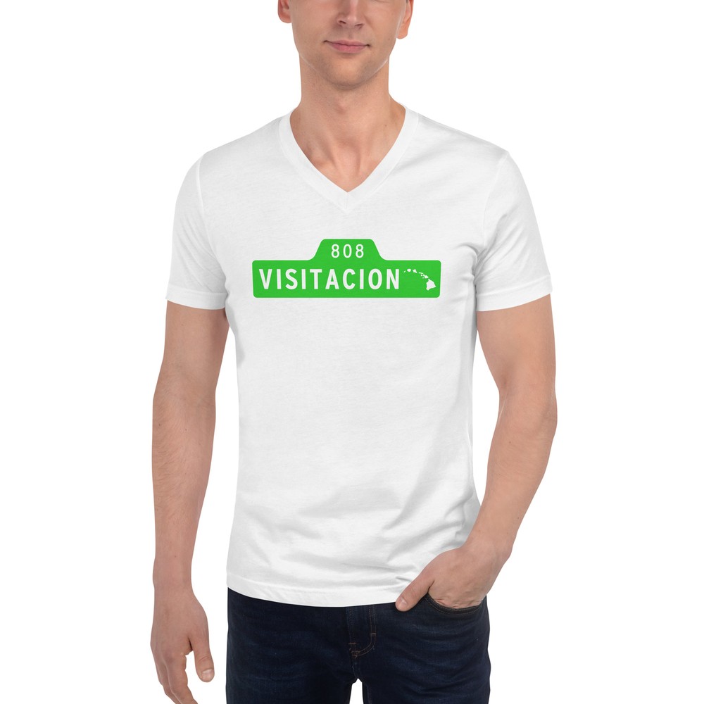 Visitacion Hawaii 808 (white) – V-Neck T-Shirt (Bella + Canvas 3005)
