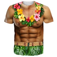 Hawaiian Muscle Costume Graphic 3D T-shirt Carnival Beach Party