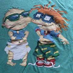 Vtg Rugrats T Shirt Size L Nickelodeon Tommy Chucky Graphic Green 90s Promo Tee