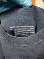 Bruce Lee Action Museum Mariners Shirt Size L Navy Blue Martial Arts A30