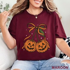 Pumpkin Cherries Autumn Girly Shirt, Halloween Pumpkin Shirt, Fall Theme, 203650
