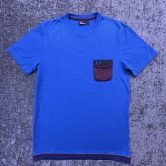 Fred Perry T-Shirt Small Royal Blue Logo Pocket Cotton Jersey Casual Crew Neck