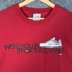 Vintage Nike Shirt Mens Large Red 90s Air Max Sneaker Quote Shoe Promo Skate