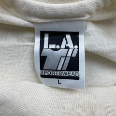 VTG LA Sportswear x Liberty Bell USA Flag S/S T-Shirt Ivory • USA • Large