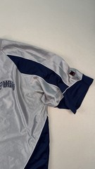 Vintage FUBU Sports Jersey XXL Grey Navy Mesh Y2K Hip Hop Streetwear Shirt