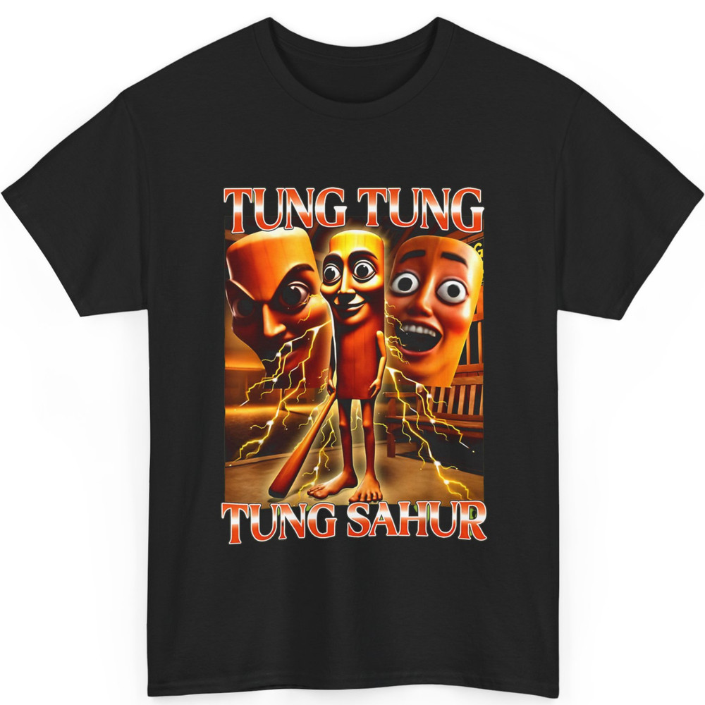 Tung Tung Tung Sahur Funny Meme Brainrot Humor Gen Z Unisex T-Shirt