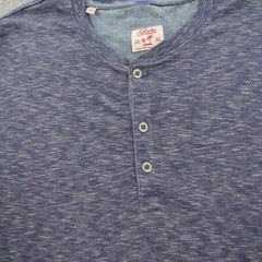 Jachs Shirt Mens Extra Large Blue Henley Button Long Sleeve Logo Cotton Dexter