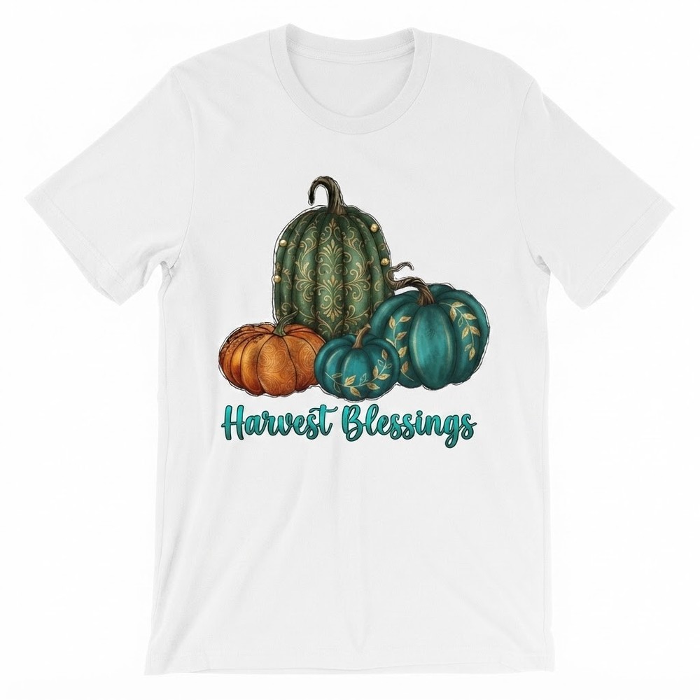 Autumn Pumpkin Harvest Thanksgiving Festival Decor Graphic Print T-shirt