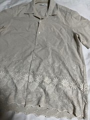 CMMN SWDN Floral Cut Out Shirt Size M Medium Short Sleeve Button Up Casual Tops