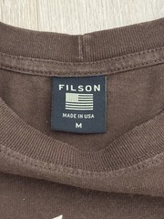Filson Pioneer Sportsman Tee M Coffee Brown Canoe Fishing Graphic Shirt USA