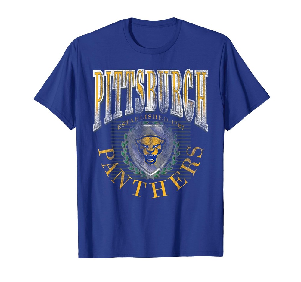 Elite Authentics Pittsburgh Panthers Vintage Emblem 90S Blue T-Shirt
