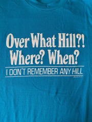Vintage 1980s Over The Hill Blue Cotton T Shirt Single Stitch Small