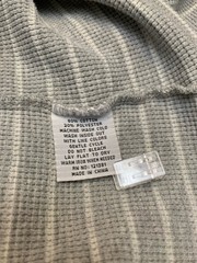 Ditch Plains Gray Striped Cotton Polyester Thermal Crew Neck Shirt | Men’s Sm***