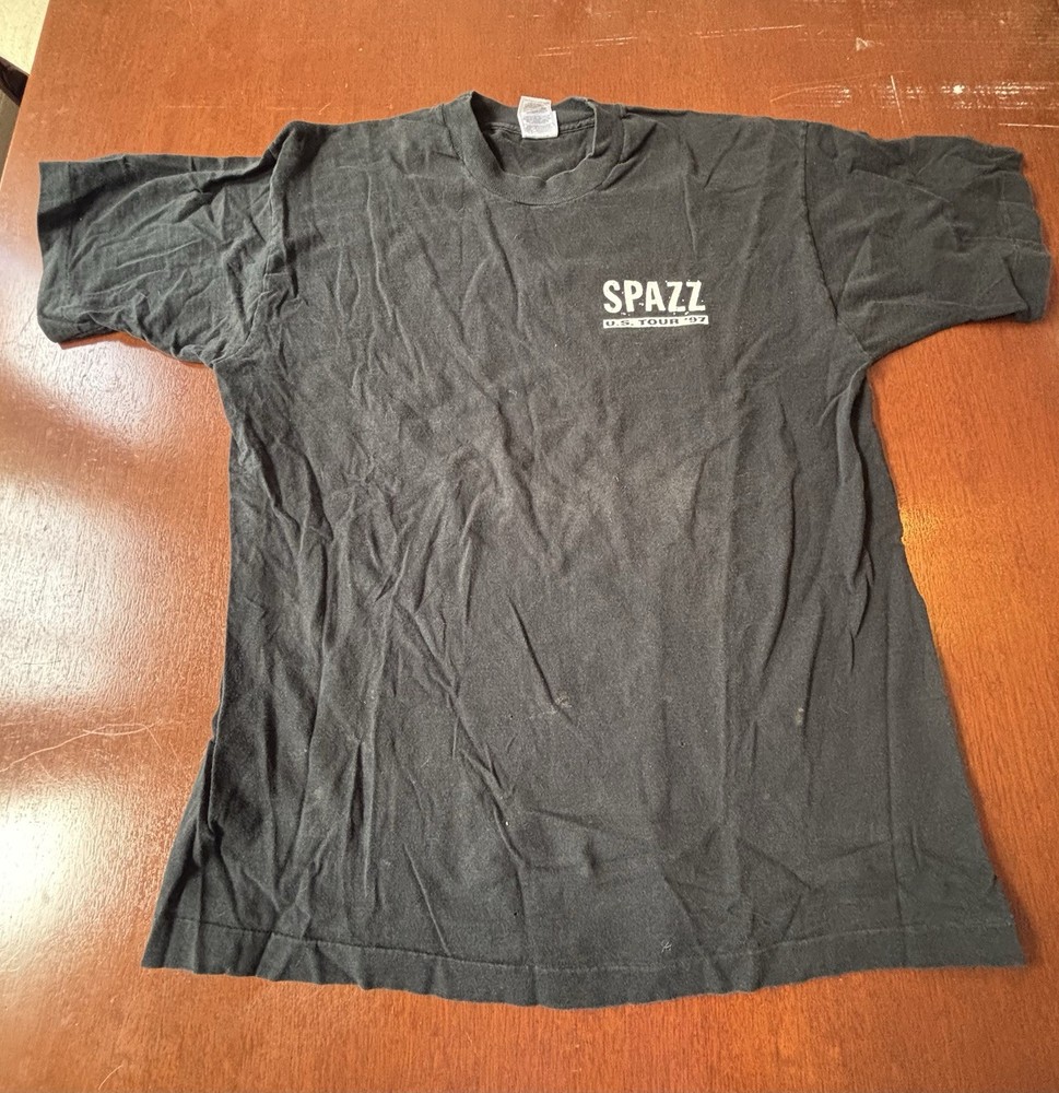 Vintage SPAZZ tour Shirt Original 97 Charles Bronson Infest 90s Dystopia XL