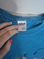 Unisex Lg Y2k Dolphin T Shirt Blue with Gems Short Sleeve Myrtle Beach SC