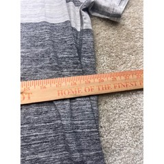 American Eagle Flex Stripe Tee Mens Large Tall Grey White Marled Crew Neck Shirt